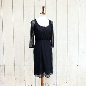 Anthropologie Maeve Black Lace LBD Dress Size 4